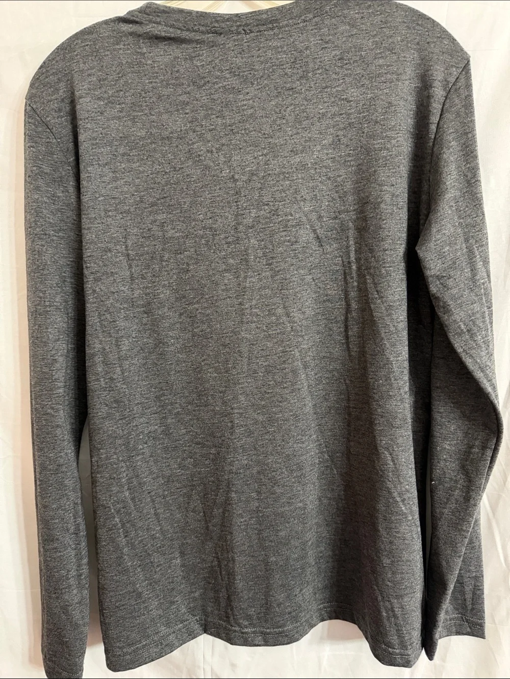 Long Sleeve Graphic Tee with Our Lady Guadalupe Artwork - Gray - Picture 4 of 4